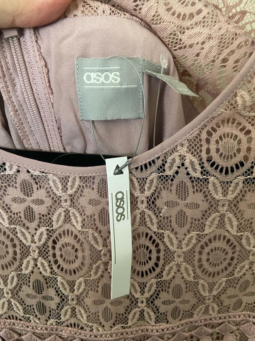 ASOS Design Women Lace Embroidered Midi Dress in Pink NWT - Picture 8 of 11